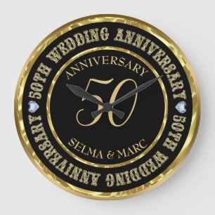 50e Jubileum metalen goud en zwart Grote Klok