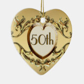 50e Jubileum of 50e geboortedag Keramisch Ornament (Rechts)