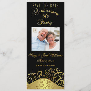 50e Jubileum Opslaan Datum Fotokaart Uitnodigen Save The Date
