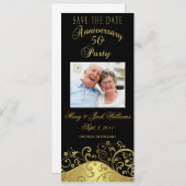 50e Jubileum Opslaan Datum Fotokaart Uitnodigen Save The Date (Voorkant / Achterkant)