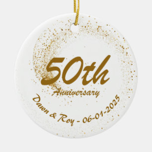 50e jubileum ornament Metaal ,Persoonlijke Goud