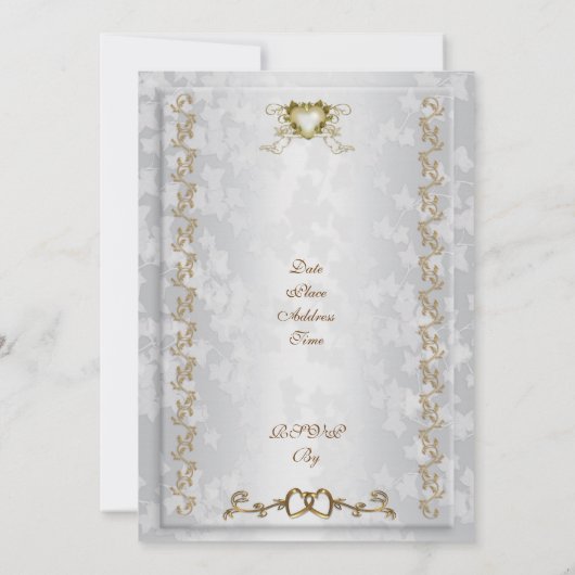 50e Jubileum partijenuitnodiging Victoriaans engel Kaart (Achterkant)