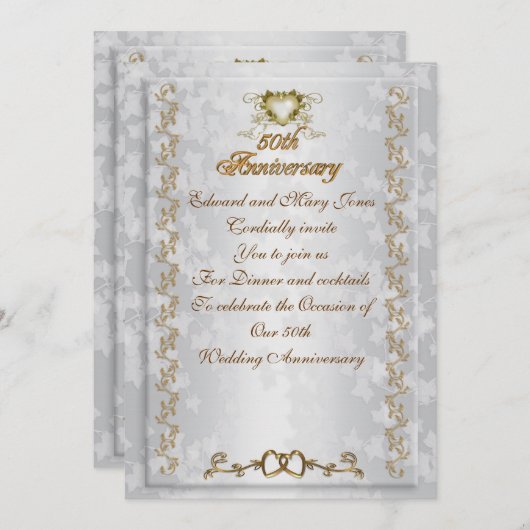 50e Jubileum partijenuitnodiging Victoriaans engel Kaart (Voorkant / Achterkant)