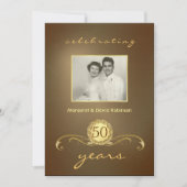 50e Jubileum partijuitnodiging - goud Kaart (Voorkant)