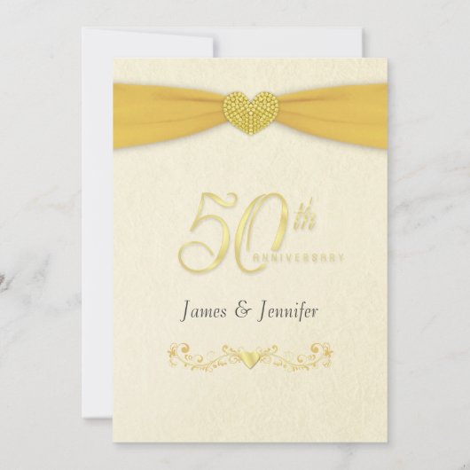 50e Jubileum partijuitnodiging - goud Kaart (Achterkant)