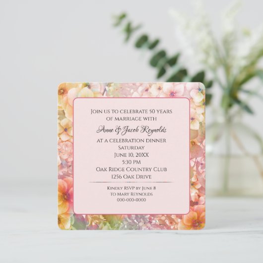 50e Jubileum Party Kosmos Bloementuin Kaart (Staand voorkant)