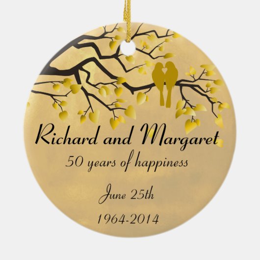 50e Jubileum persoonlijke feestdag Keramisch Ornament (Achterkant)