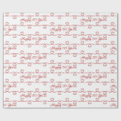 50e Jubileum Red Hearts Cadeaupapier (Vlak)