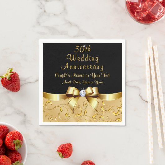 50e Jubileum servetten, gepersonaliseerd in 3 mate Servet (Insitu)