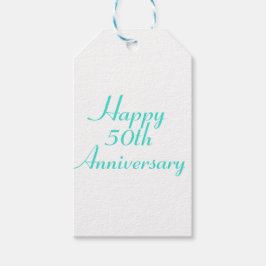 50e Jubileum Turquoise Tekst Cadeau Labels Sjabloo Cadeaulabel