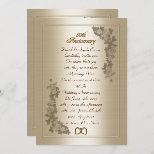 50e Jubileum Uitnodiging tot herroeping (Voorkant / Achterkant)