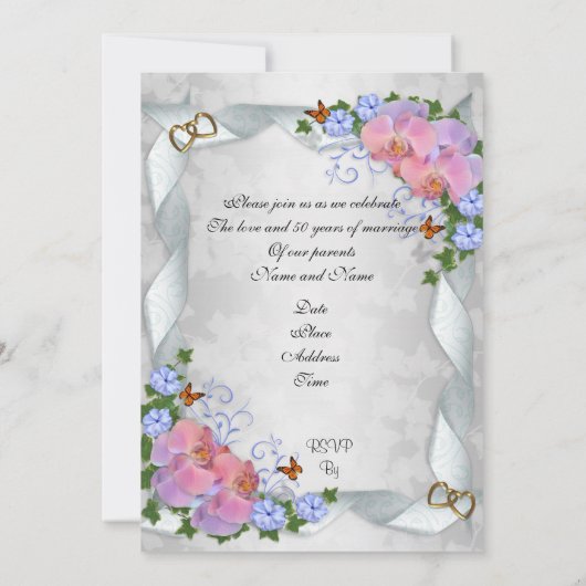 50e Jubileum uitnodiging voor ouders (Achterkant)