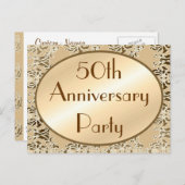 50e Jubileum  uitnodigingen Briefkaarten (Voorkant / Achterkant)