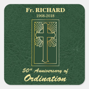  50e Jubileum van Ordination Green Vierkante Sticker