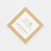 50e Jubileum voor bruiloft Faux Gold Glitter Servetten (Hoek)