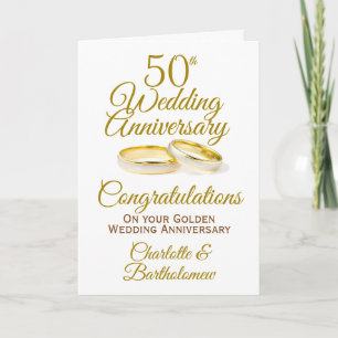50e Jubileum voor bruiloft gefeliciteerd Kaart