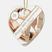 50e Jubileum voor bruiloft Keramisch Ornament (Links)