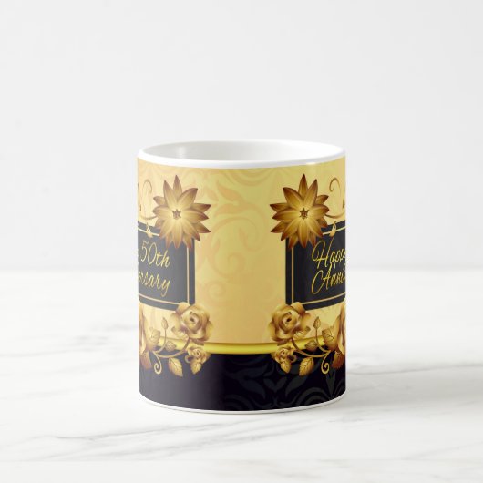 50e Jubileum voor bruiloft Mok cadeau (Center)