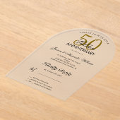 50e Jubileum voor het weddenschap met de Golden Acryl Uitnodigingen (Laagn)