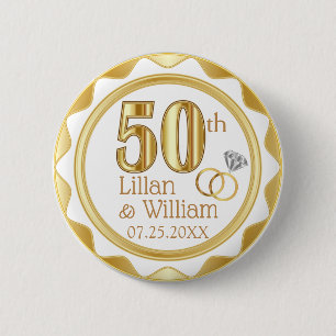 50e Jubileum voor het weddenschap met de Golden Ronde Button 5,7 Cm
