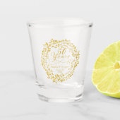 50e Jubileum voor weddenschappen Gold Wreath Heart Shot Glas (Voorkant)