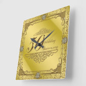 50e Jubileum wandklok Vierkante Klok (Hoek)