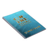 50e Jubileum-weddenschap Gastboek bevroren Blauw Notitieboek (Rechterzijde)