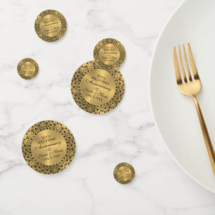 50e Jubileum zwart Mandala op goud Confetti