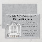 50e Jukebox Birthday-uitnodigingen Kaart (Voorkant / Achterkant)