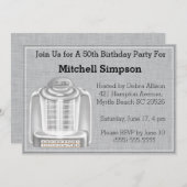 50e Jukebox Invitations d'anniversaire (Devant / Derrière)