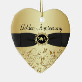 50e kerstversiering Jubileum bruiloft Keramisch Ornament (Rechts)