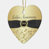 50e kerstversiering Jubileum bruiloft Keramisch Ornament (Links)