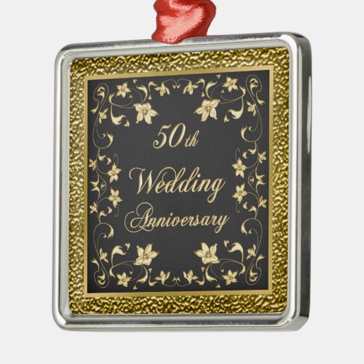 50e kerstversiering Jubileum bruiloft Metalen Ornament (Links)