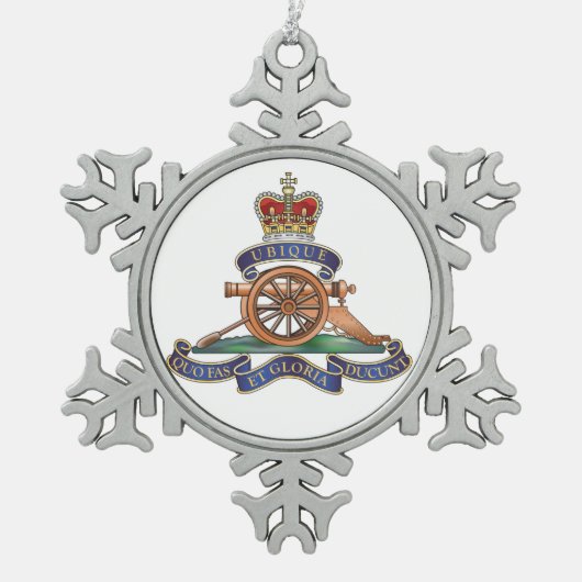 50e koninklijke kerst met een raketschild tin sneeuwvlok ornament (Voorkant)