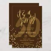 50e Leuk Donker Tan en Goud Verjaardagsfeest Kaart (Voorkant / Achterkant)