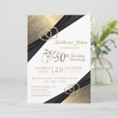 50e Licht Gouden Hart Jubileumontwerp Kaart (Staand voorkant)