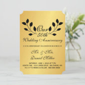 50e Mariage Anniversaire Invitation d'or de la fêt (Debout devant)