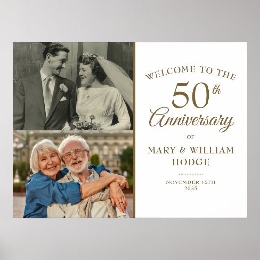 50e mariageAnniversaire 2 Affiche de bienvenue pho (Devant)
