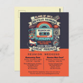 50e middelbare school reünie retro throwback briefkaart (Voorkant / Achterkant)