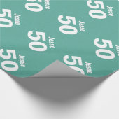 50e moderne Birthday-stijl Aangepaste naam V28 Cadeaupapier (Hoek)