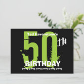 50e moderne feestdag Groene en Zwarte W1507 Kaart (Staand voorkant)