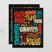 50e Muziek en Hiphop Graffiti Cassette  R Informatiekaartje (Voorkant / Achterkant)