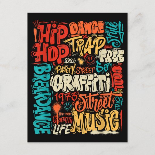 50e Muziek en Hiphop Graffiti Cassette R Informatiekaartje (Voorkant)