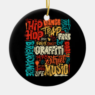 50e Muziek en Hiphop Graffiti Cassette  R Keramisch Ornament