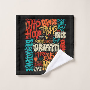 50e Muziek en Hiphop Graffiti Cassette R Washandje