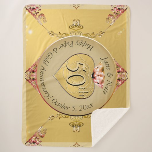 50e of 1e Gouden Jubileum Sherpa Blanket Sherpa Deken (Voorkant)