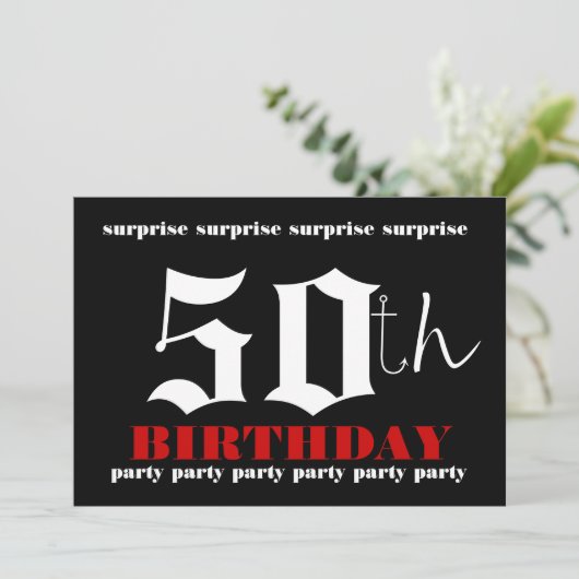 50e OPLEIDING Sjabloon voor uitnodiging op feestda (Staand voorkant)