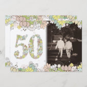 50e or Mariage d'or Anniversaire Invitation photo (Devant / Derrière)