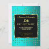 50e or turquoise Anniversaire Invitation (Devant)