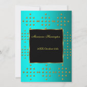 50e or turquoise Anniversaire Invitation (Dos)